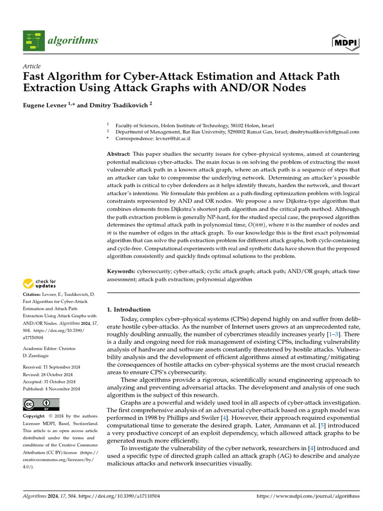 Fast Algorithm For Cyber-Attack Estimation and Att | PDF | Mathematical ...