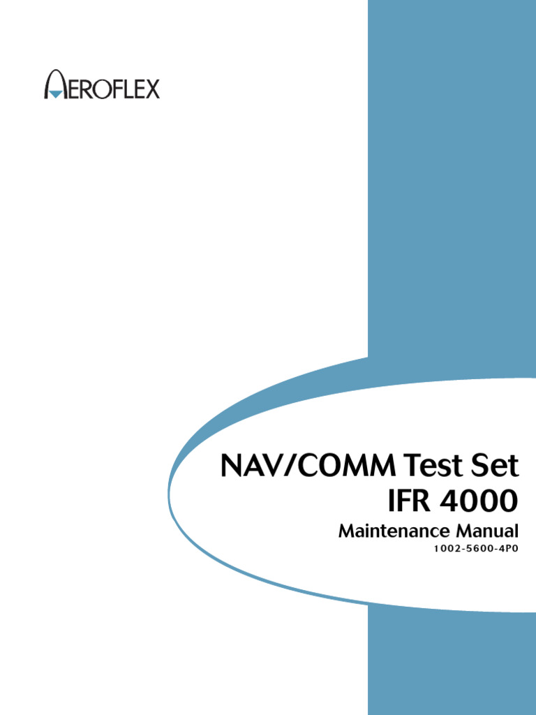 Maintenance Manual Ifr4000 (1002-5600-4po) | PDF | Electrostatic ...