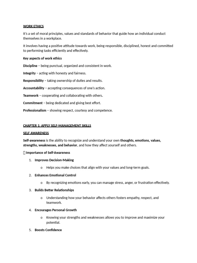 Work Ethics Modified (AutoRecovered) | PDF | Performance Indicator | Goal