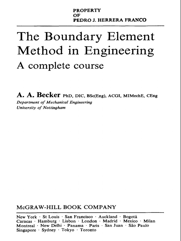The Boundary Element Method in Engineering - A Complete Course - McGraw ...