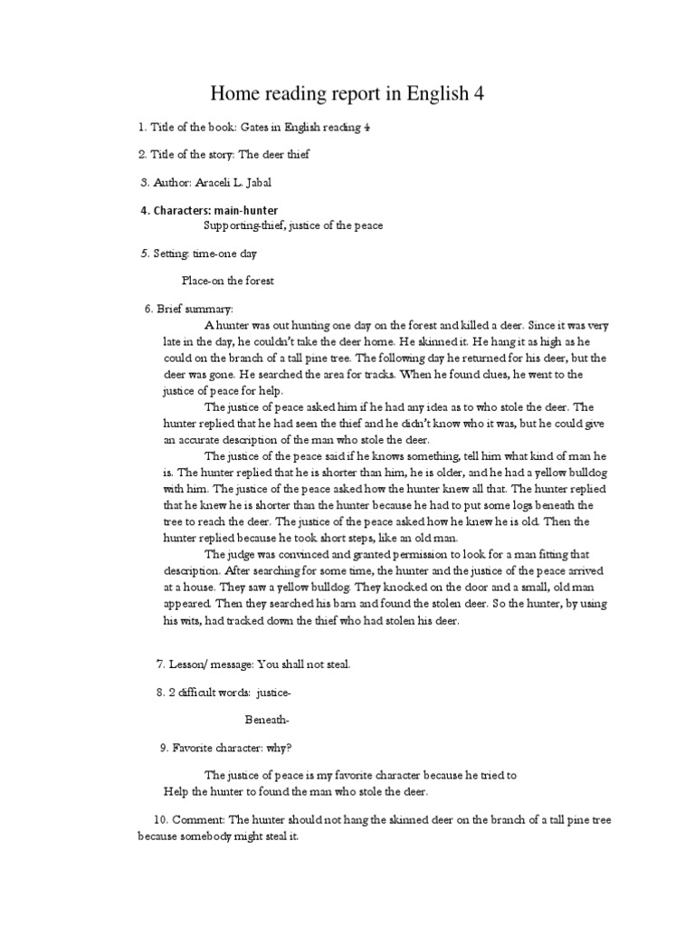 doc sheet grade English Report Reading Home in 4 doc sheet grade English Report Reading Home in 4
