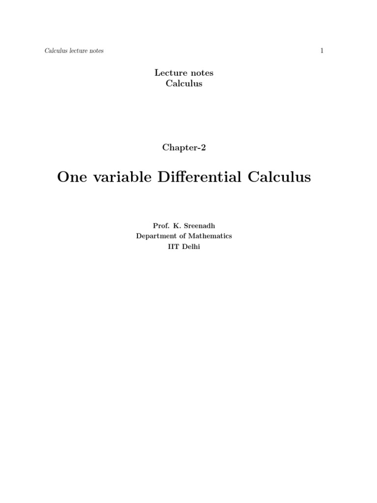 One Variable Calculus-1 | PDF | Continuous Function | Function ...