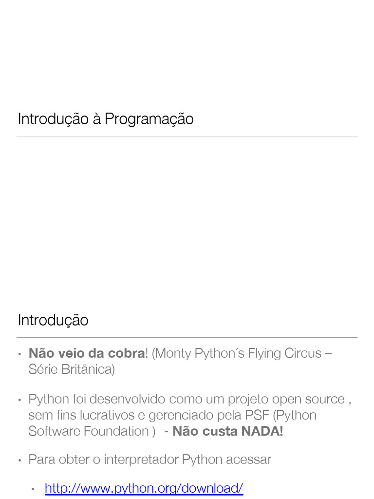 01 - Introdução Ao Python | PDF | Python (linguagem de programação ...