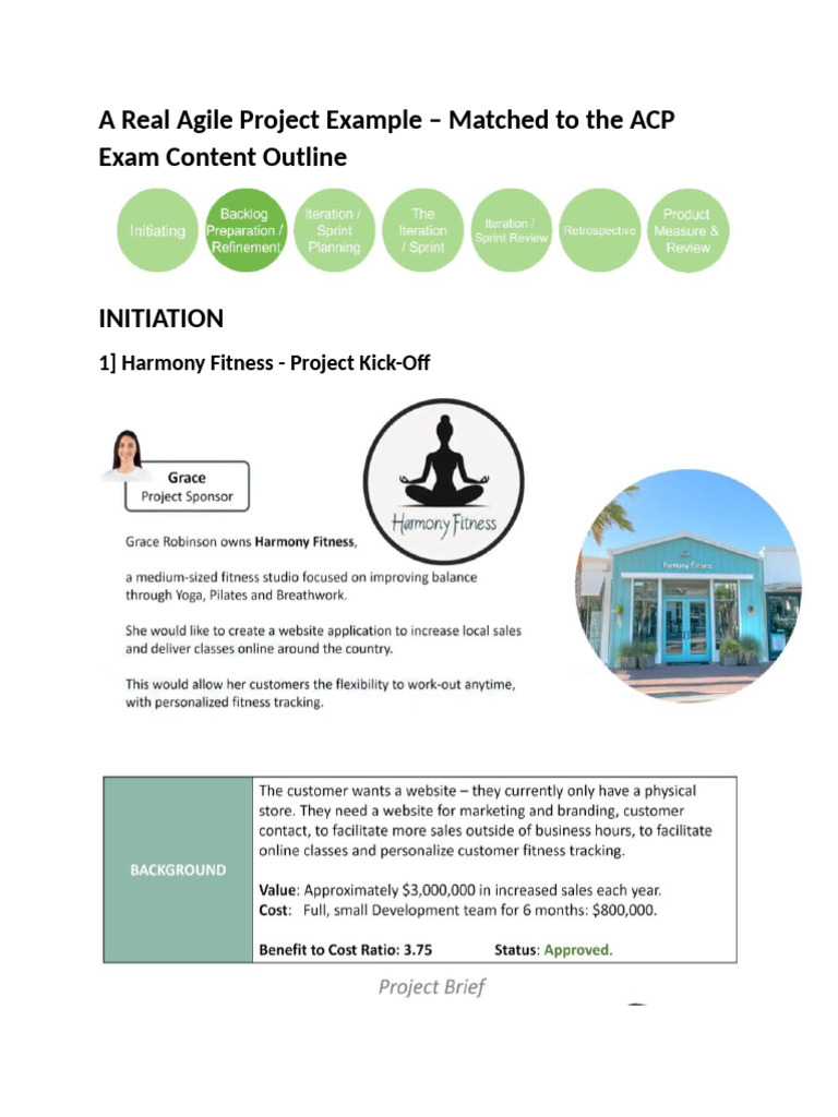 A Real Agile Project Example - InITIATION | PDF