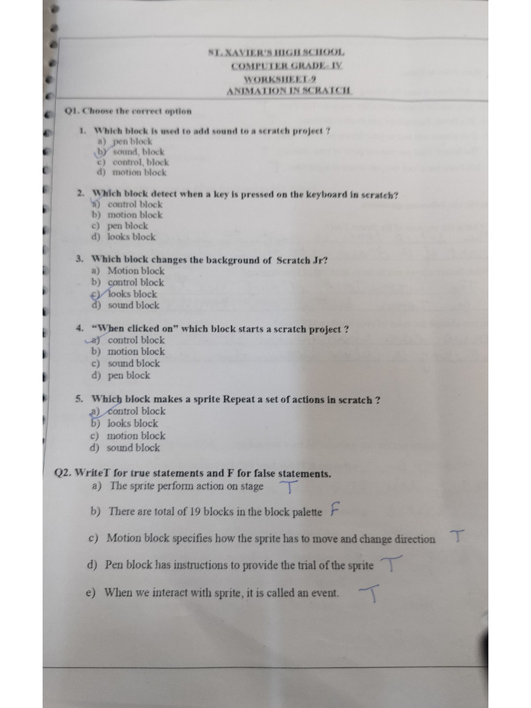 Class 4 Chapter 9 Worksheet | PDF