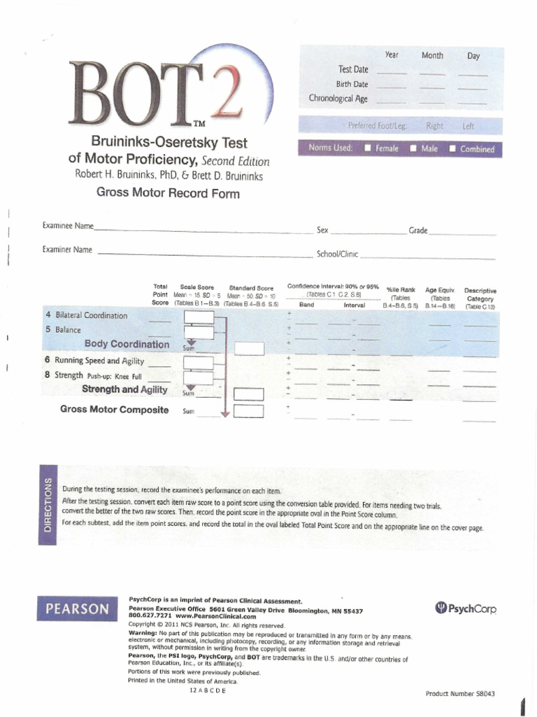 Bot 2 Gross Motor | PDF