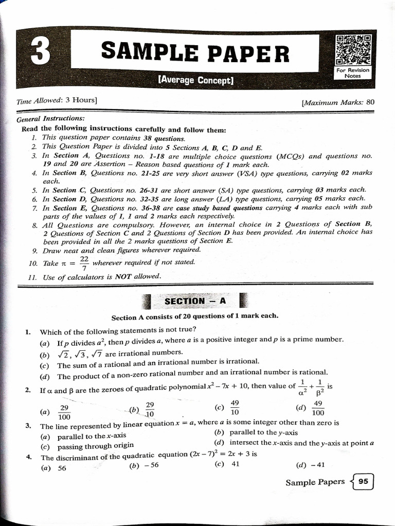Sample Paper 3 | PDF