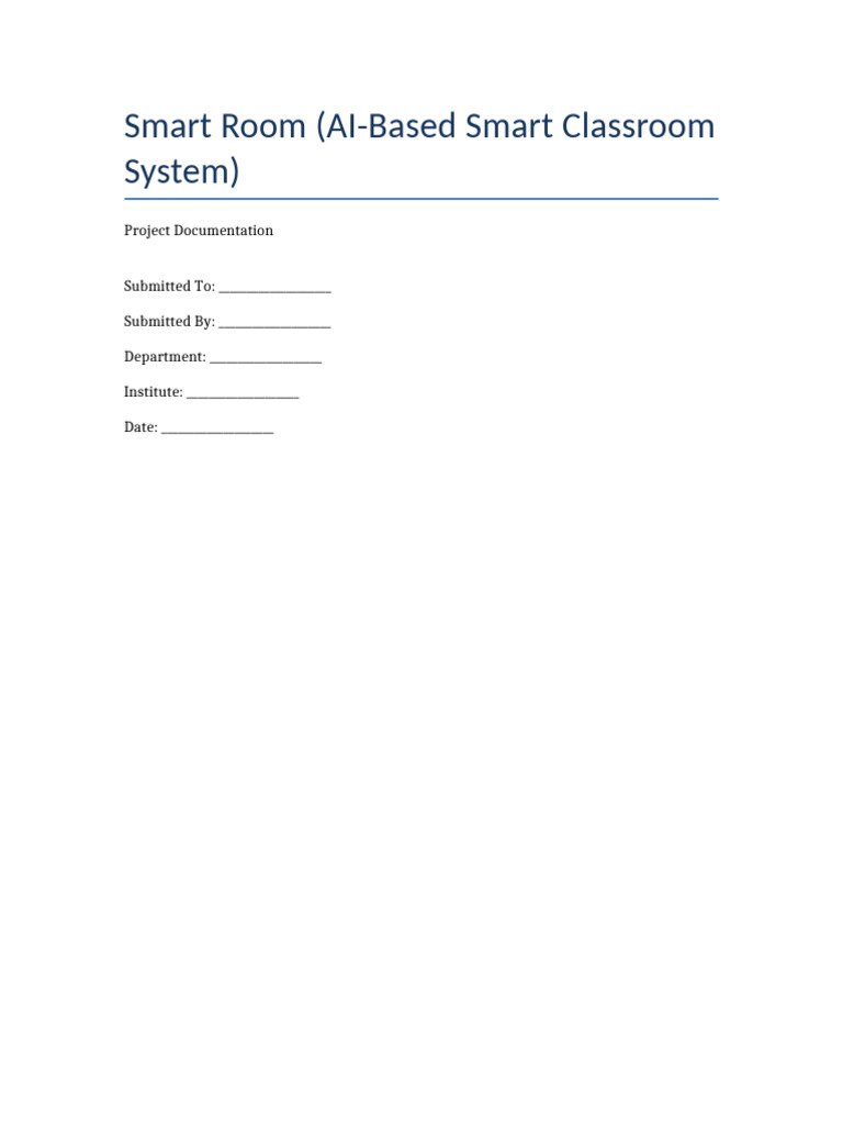 Smart Room Project Documentation Updated | PDF | Artificial ...