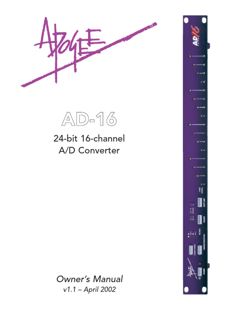 Ad 16 Man | PDF | Electromagnetic Interference | Sampling (Signal ...