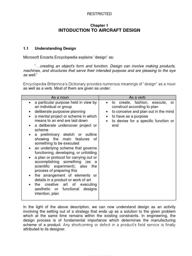 Intoduction To Aircraft Design | PDF