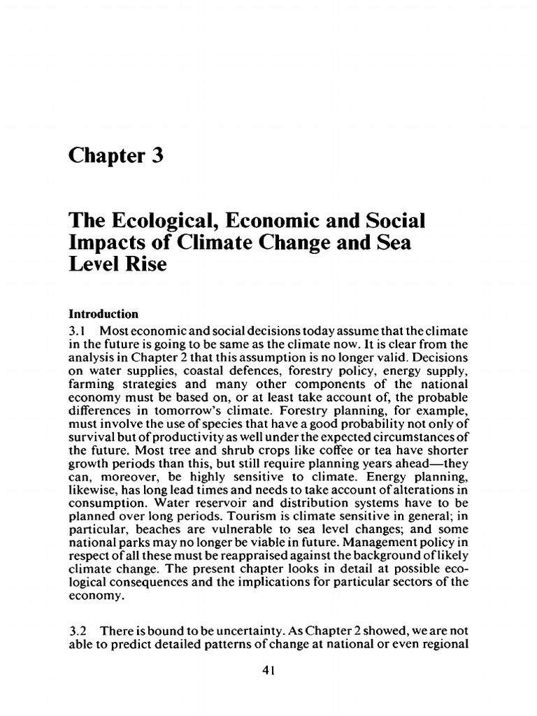The Ecological, Economic and Social Impacts of Climate Change and Sea ...