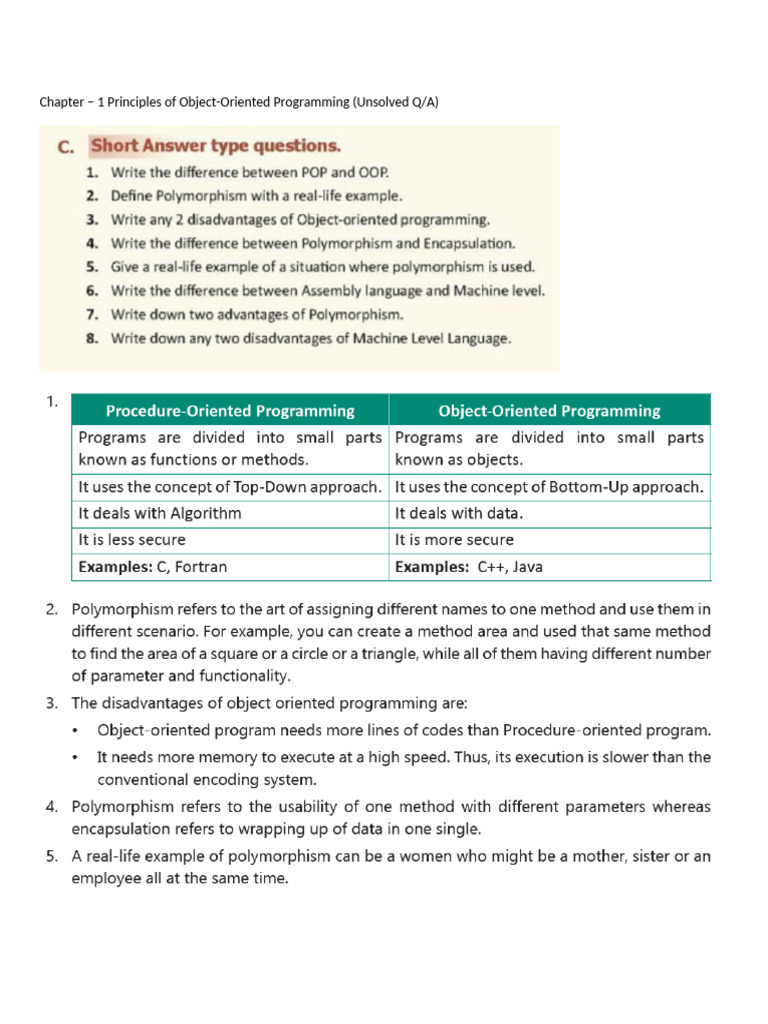Chapter 1 Answers | PDF
