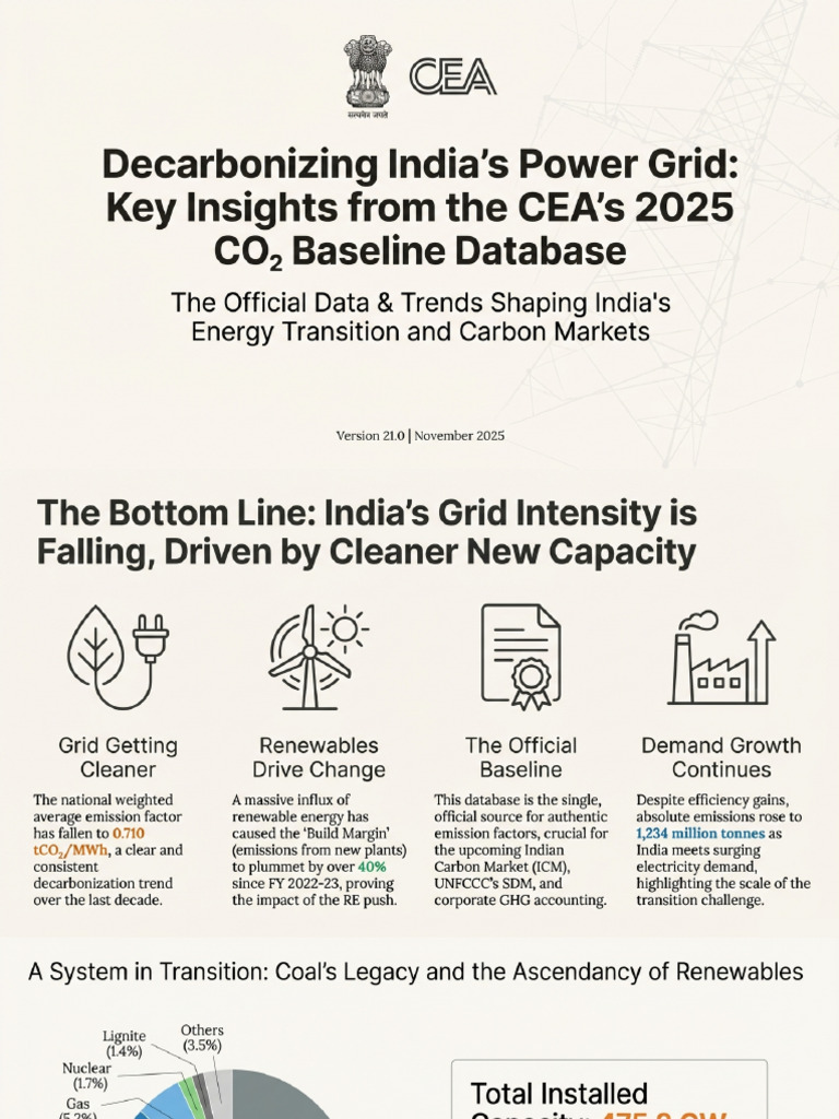 India’s Power Grid Decarbonisation -CEA | PDF