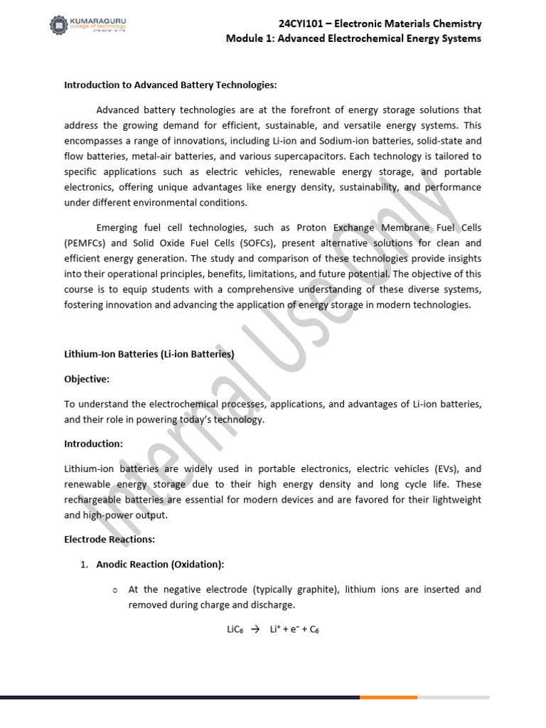 Module 1 Notes | PDF | Lithium Ion Battery | Capacitor