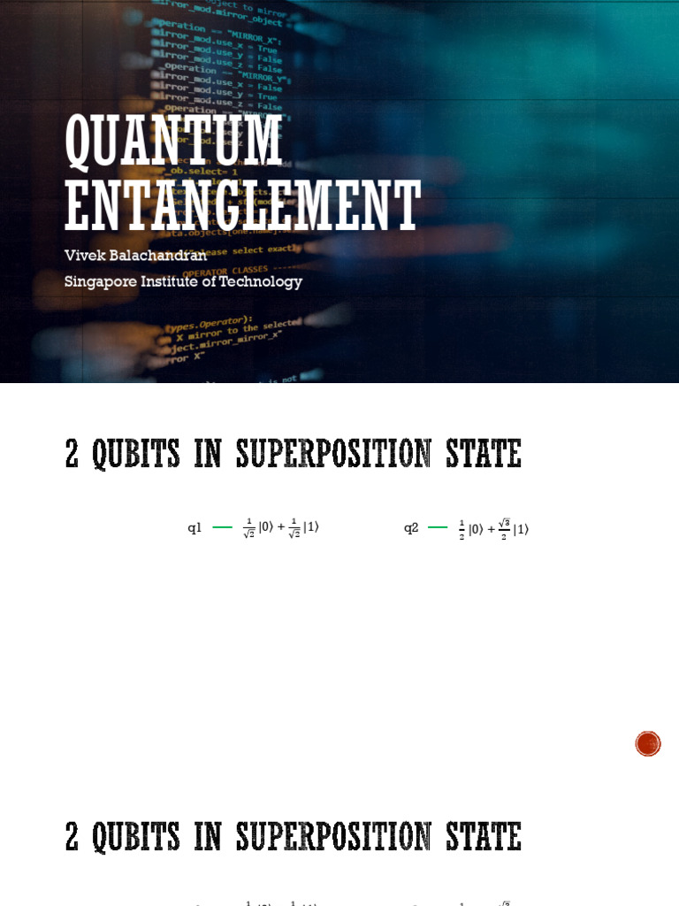 Lecture 2 - 2 Qubits and Entanglement | PDF | Applied And ...