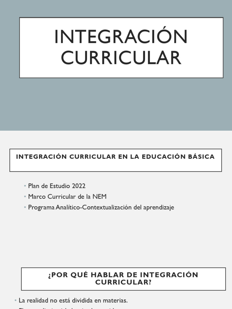 Integración Curricular Primaria | PDF | Plan de estudios | Evaluación