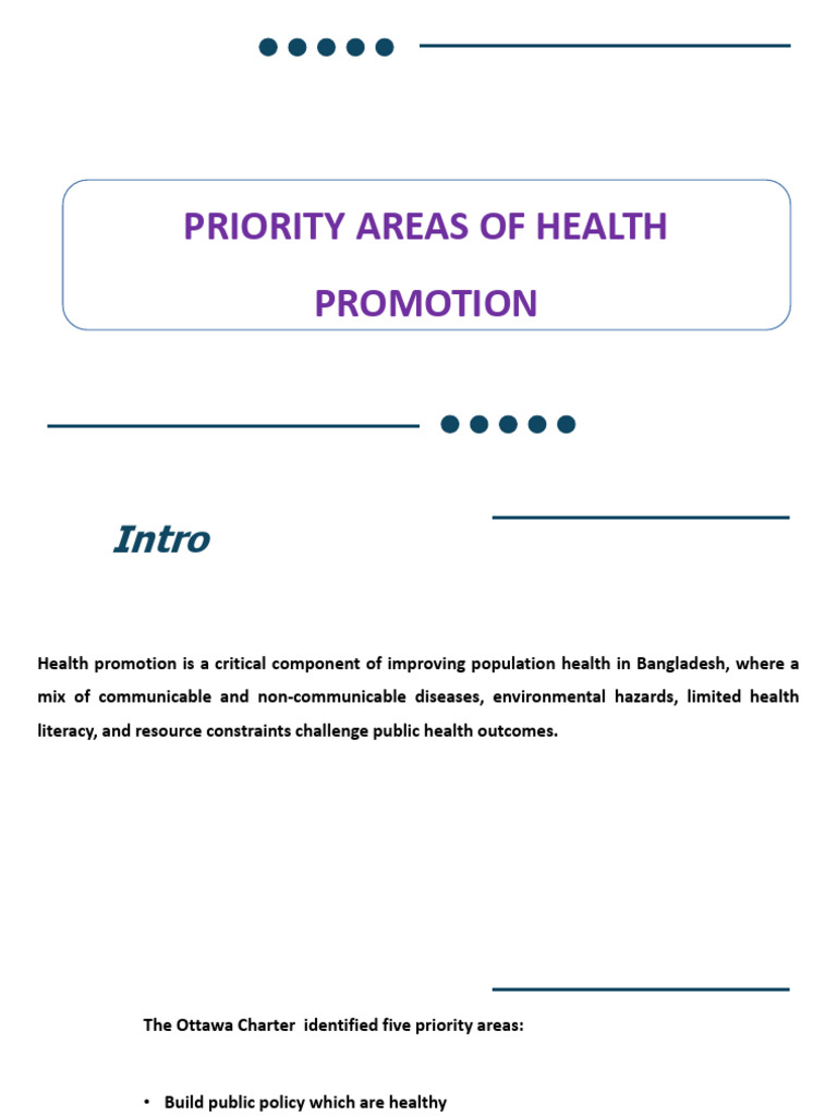 Lecture - 4 - Priority Areas of Health Promotion | PDF | Health ...