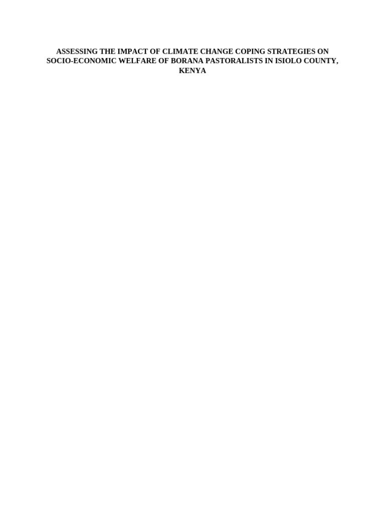 Assessing The Impact of Climate Change Coping Strategies On Socio | PDF ...