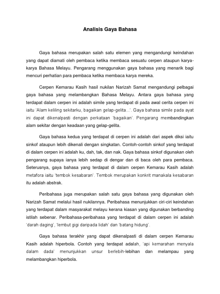 Analisis Gaya Bahasa Pdf