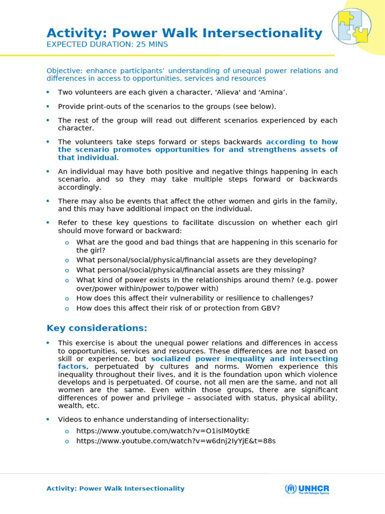 Activity Power Walk Intersectionality | PDF | Intersectionality | Gender