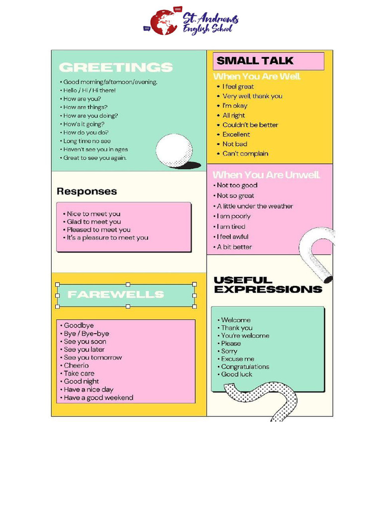 Reading Comprehension Greetings and Farewells | PDF | Chess Openings ...