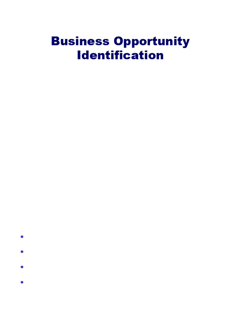 Business Opp Identification | PDF | Agriculture | Economies