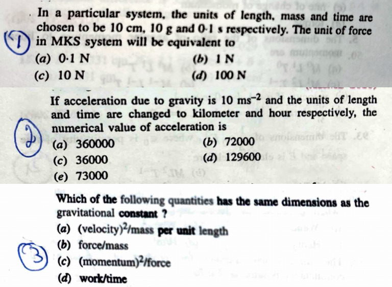 Dimensional Analysis MCQ 15 | PDF