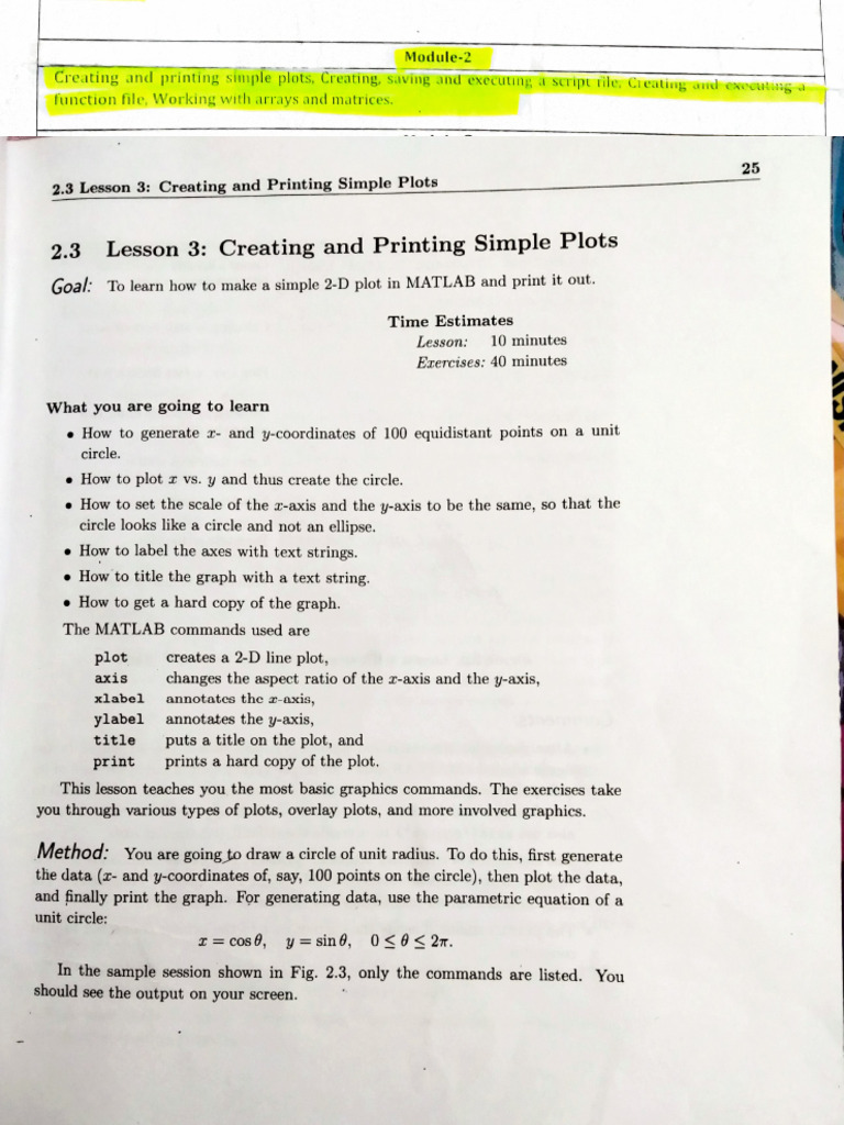 Matlab programming module2 (1) | PDF