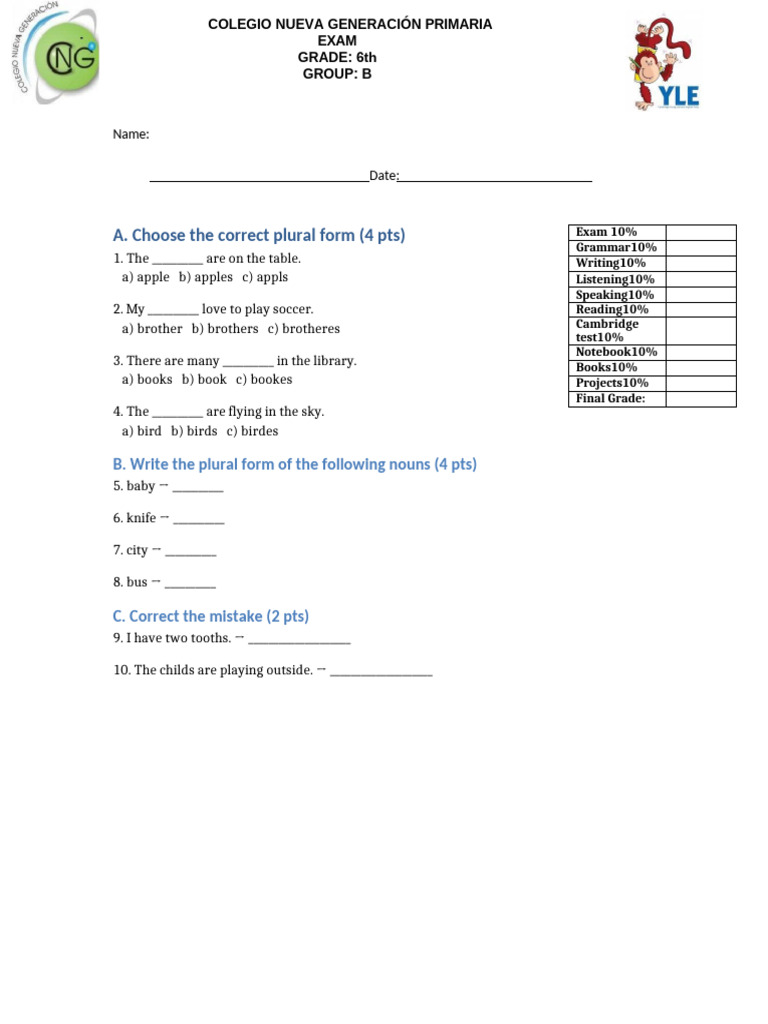 Exam 6thB Finish | PDF