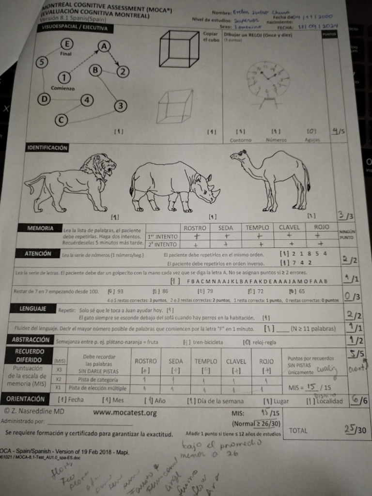 Test de Moca | PDF