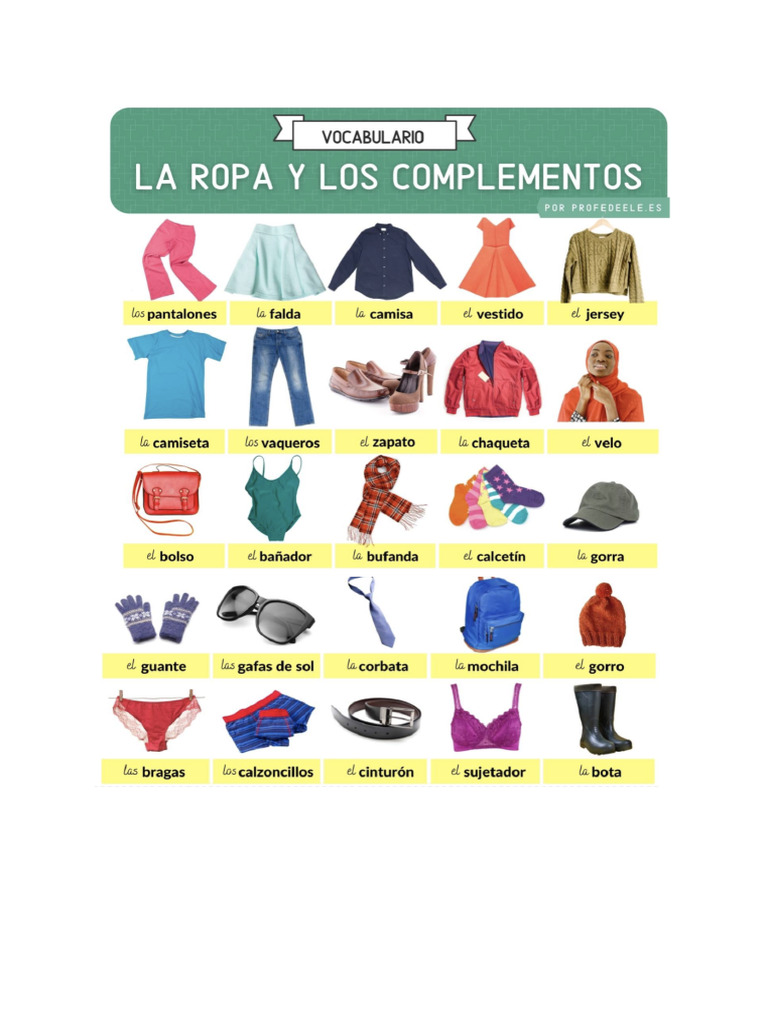 Vocabulario de La Ropa | PDF