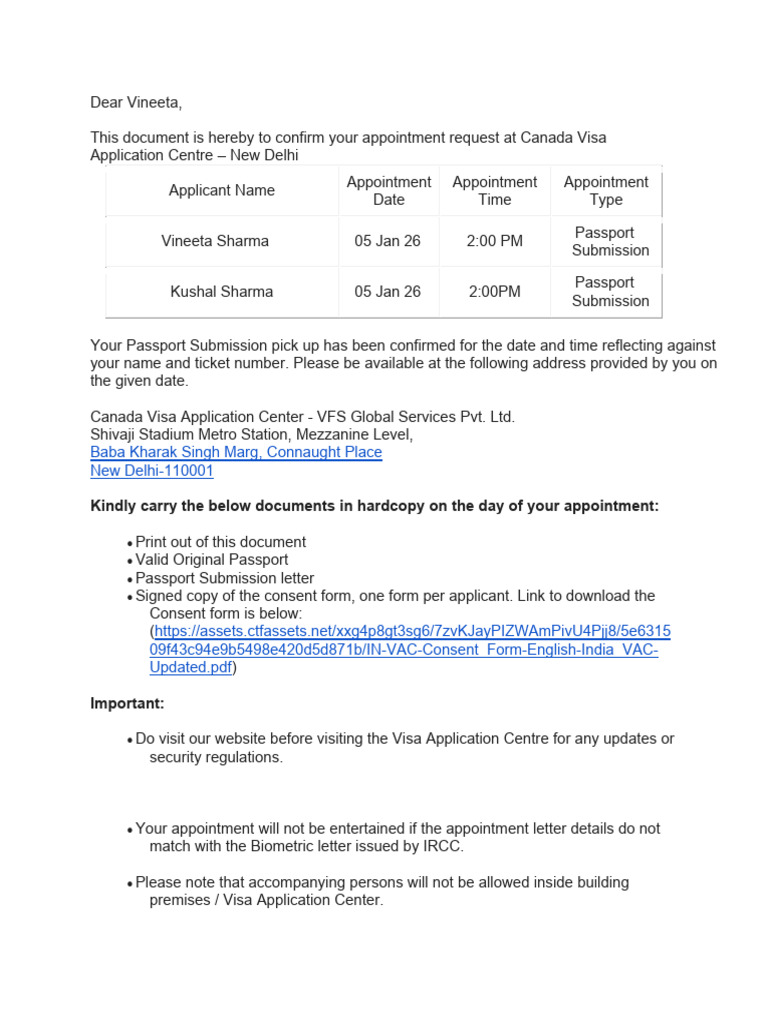 Biometric Appoitment Letter | PDF | Government And Personhood