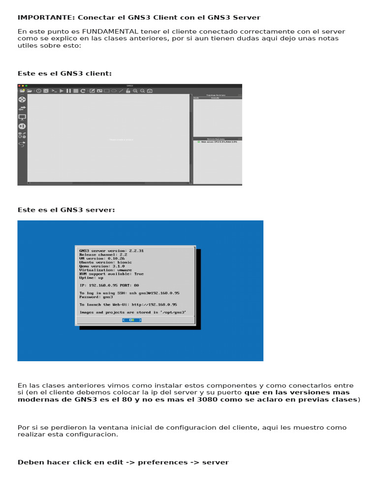 11-Conectar GNS3 Client Con Server | PDF