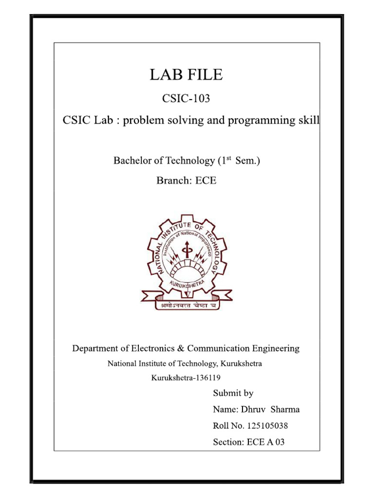 Dhruv - Csic Practical PDF | PDF | Computing | Computer Programming