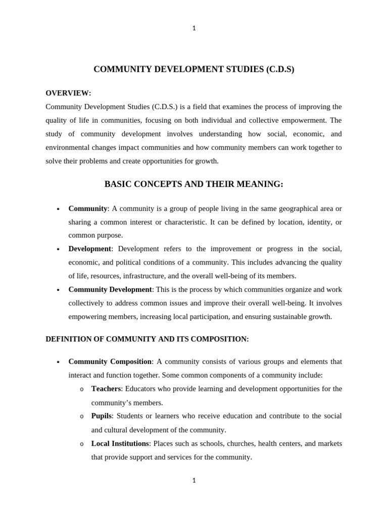 Community Development Studies | PDF | Urban Sprawl | Community