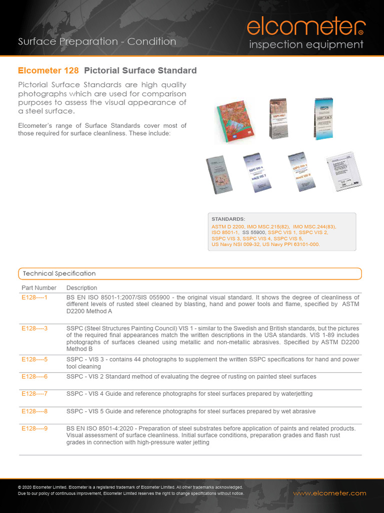 Elcometer 128 Pictorial Surface Standards | PDF | Industrial Processes ...