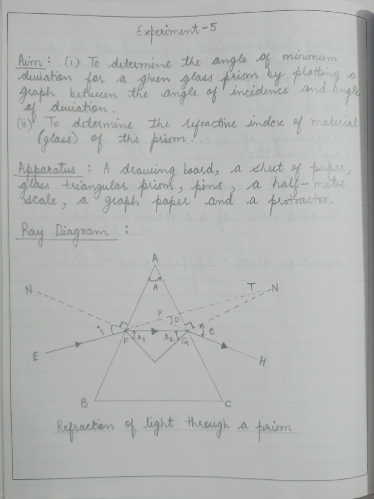 Experiment-5 Prism Physics | PDF