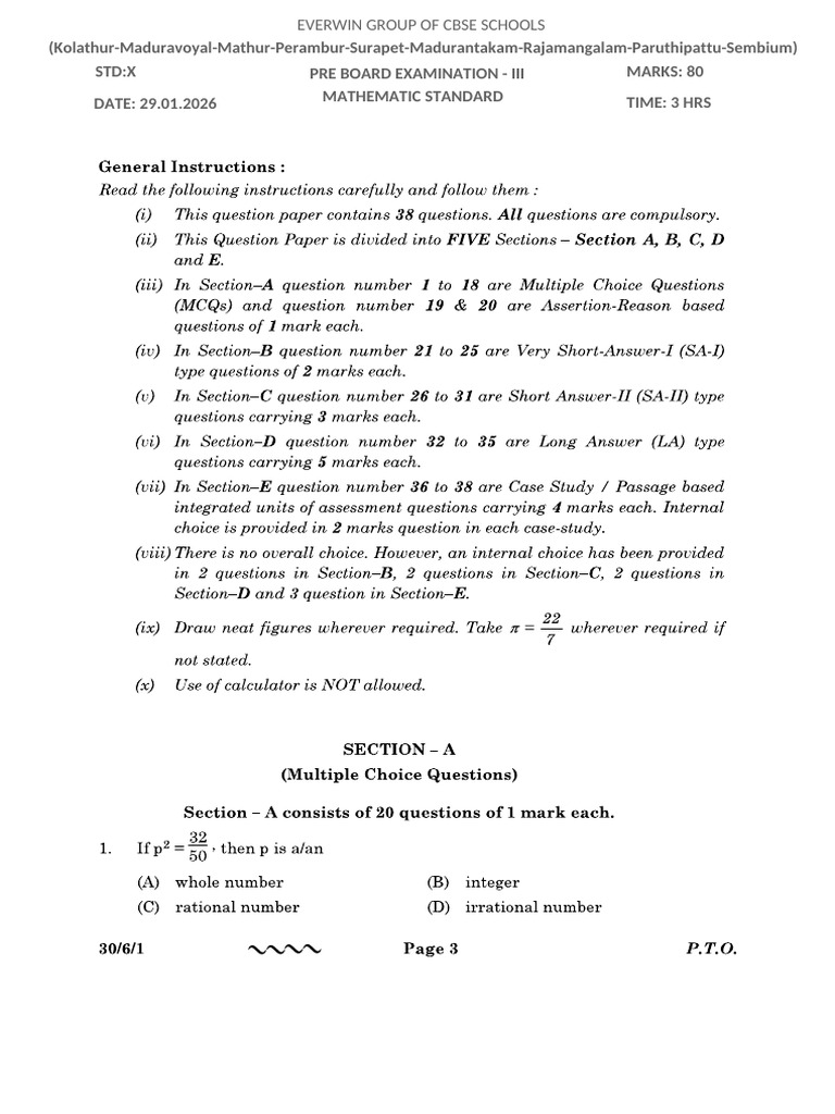 X Maths Standard (Top) | PDF