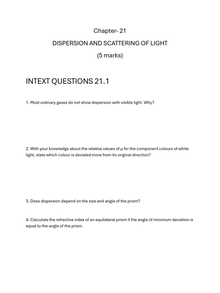 Chapter 21 | PDF | Dispersion (Optics) | Rainbow