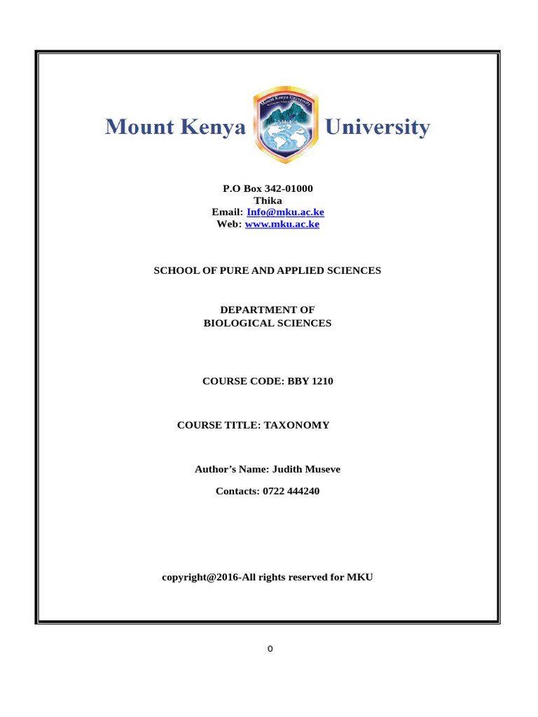 Taxonomy Module, Final | PDF | Cell (Biology) | Endoplasmic Reticulum