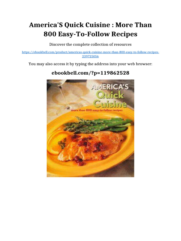 America's quick cuisine : more than 800 easy-to-follow recipes Complete ...