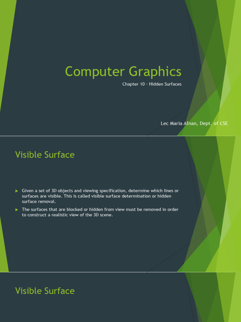 Chapter 10 - Hidden Surface Removal | PDF | 3 D Computer Graphics ...