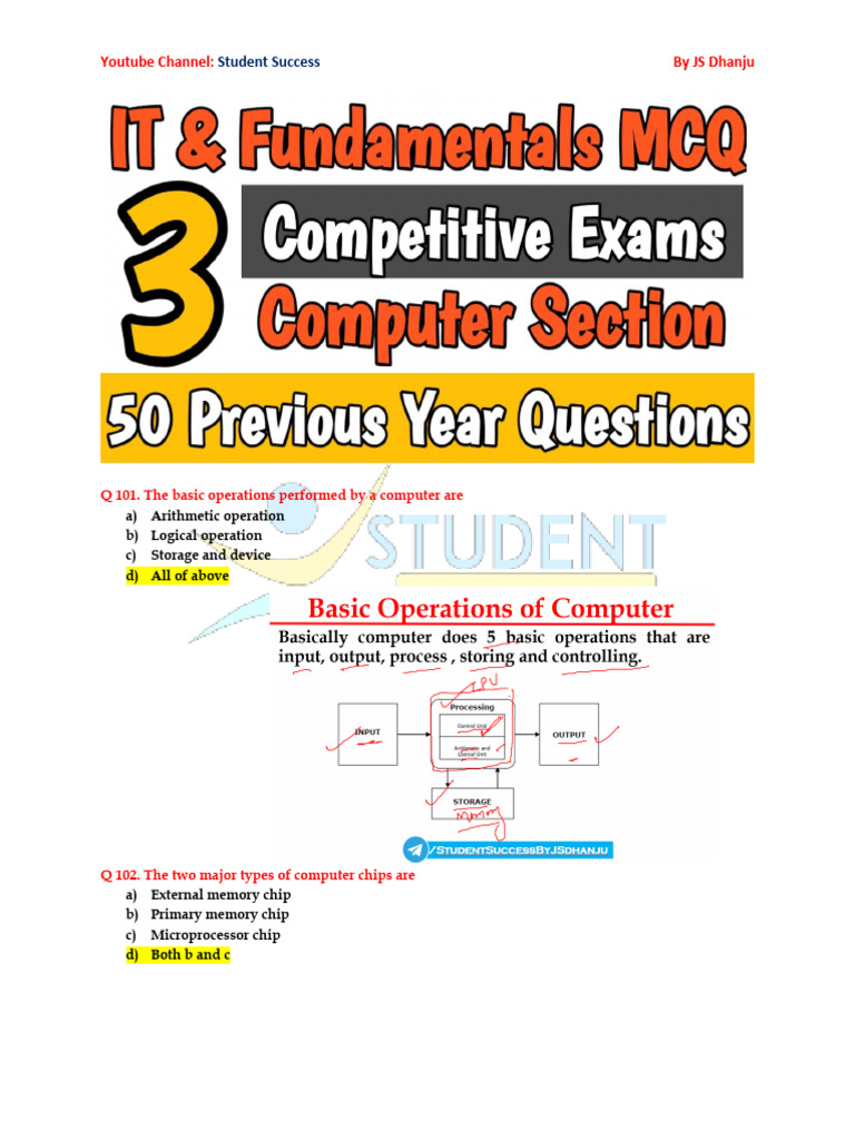 Fundamentals Questions and Answers PDF Part - 3 | PDF | Computer Data ...