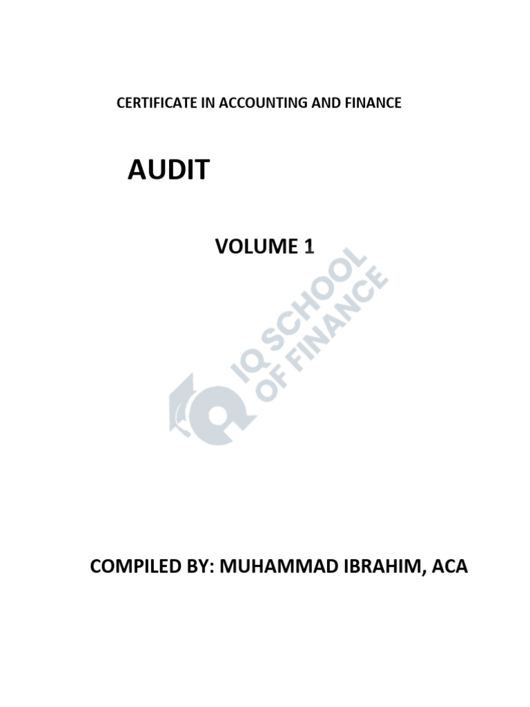 Caf 8 Book v1 New 2025 | PDF | Audit | Going Concern