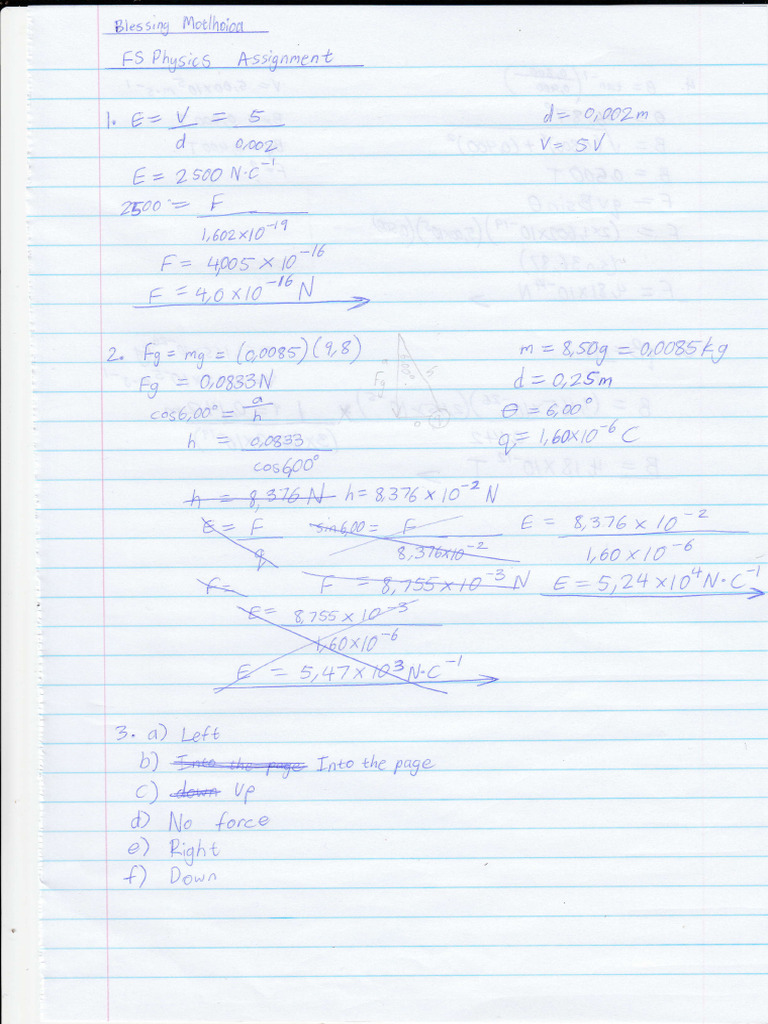 FS Physics Assignment Page 1 | PDF