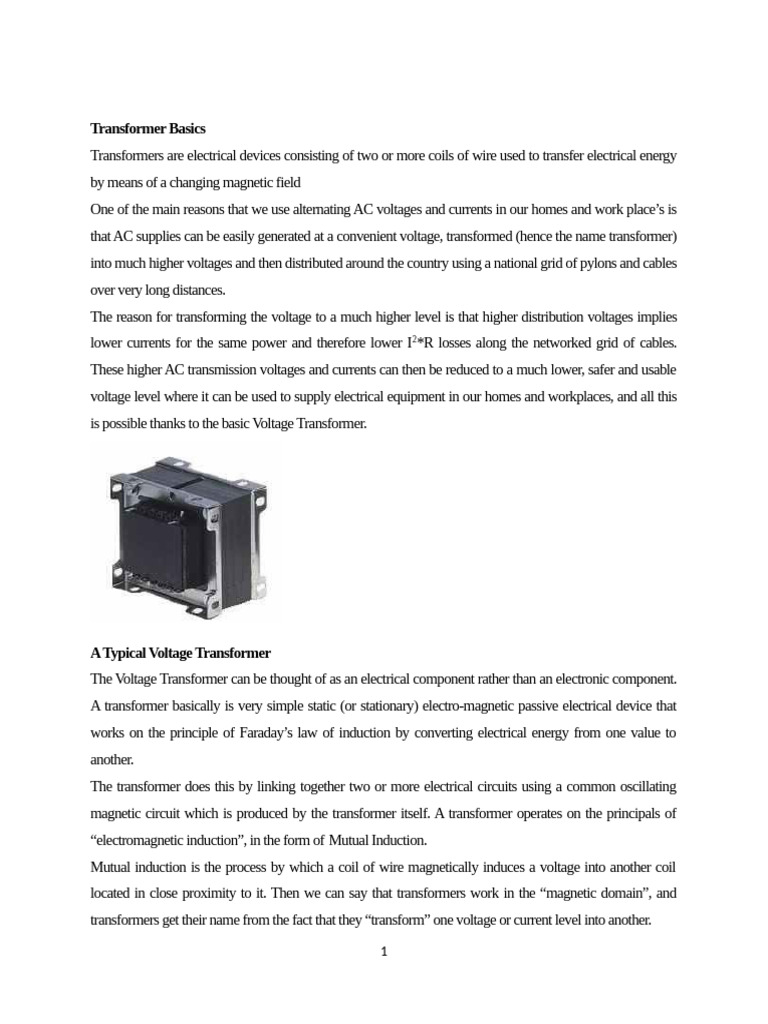 Transformer Basics | PDF | Transformer | Inductor