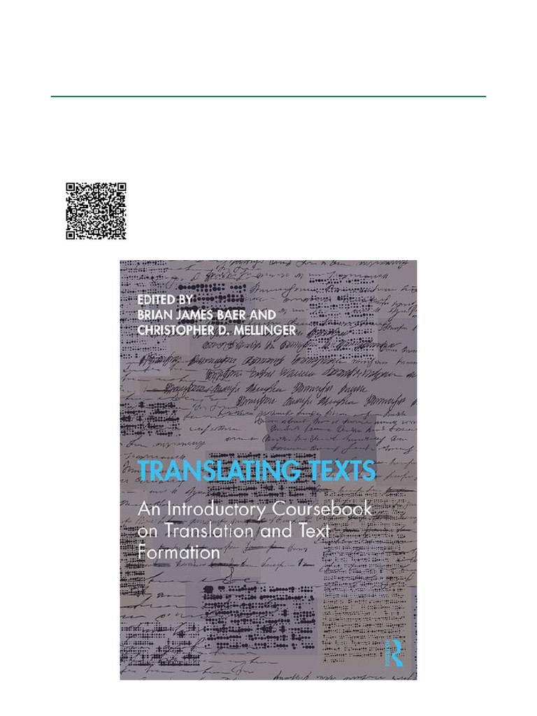 Translating Texts An Introductory Coursebook On Translation and Text ...