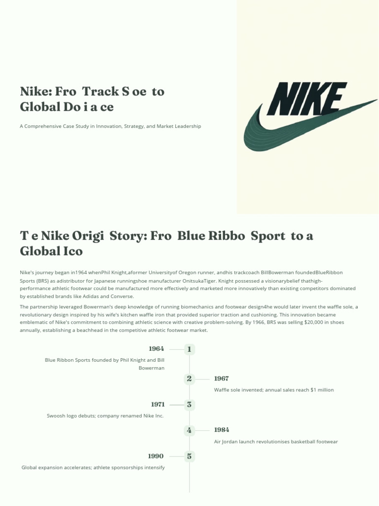 Nike From Track Shoes To Global Dominance PDF | PDF | Nike | Brand