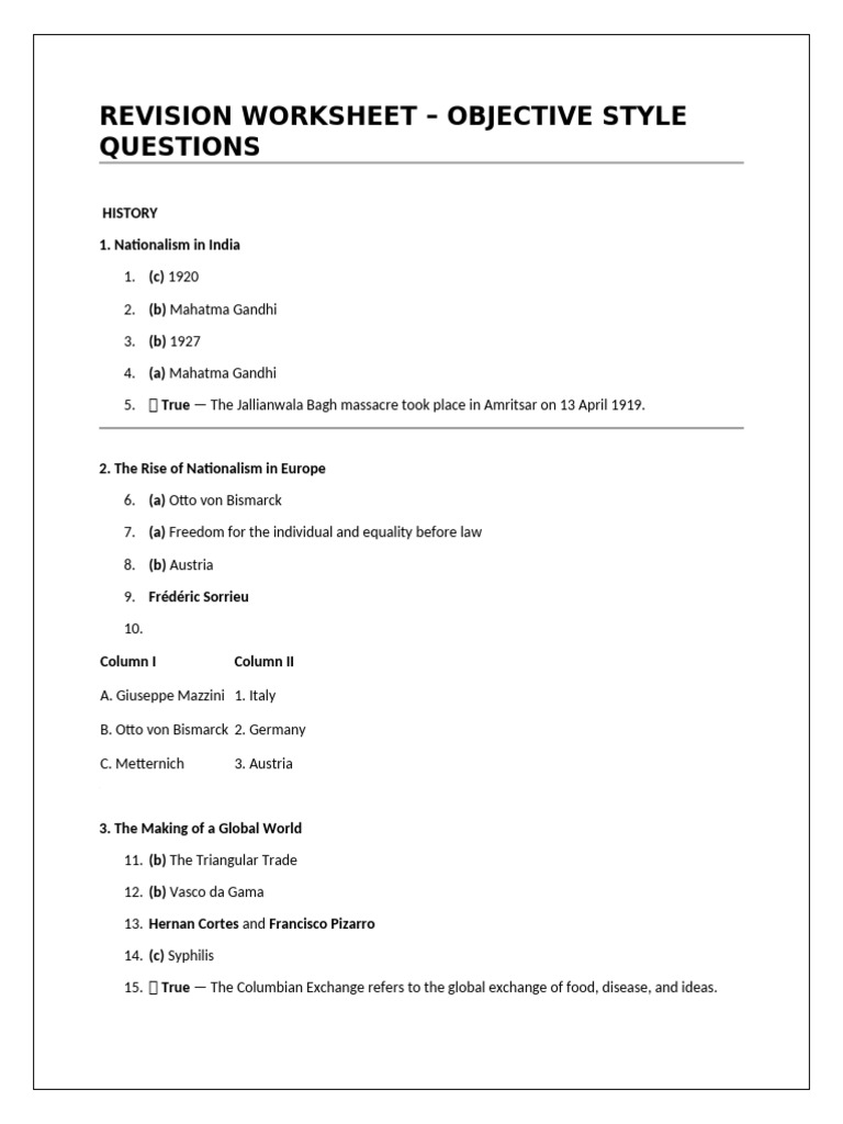 g10 - Revision Worksheet - Preboard 1 | PDF