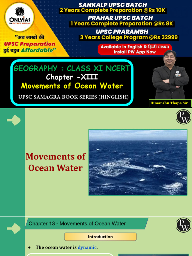 Movements of Ocean Water Chapter 13 Class 11 Geography NCERT Class ...